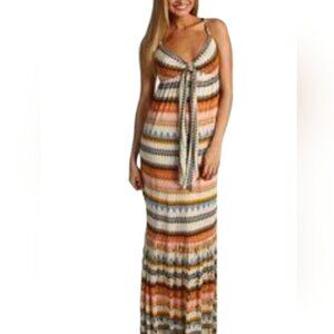 Buffalo David Bitton Boho Sleeveless Stretch Maxi Dress Small